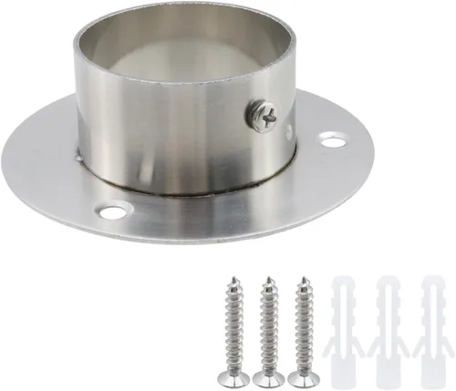Miniatura 3 de 4 piezas de 2.008 in/2 pulgadas de diámetro de acero inoxidable para armario de armario de armario soporte de extremo de zócalo de soporte, soporte