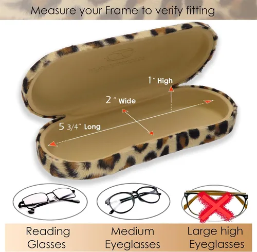 Miniatura 4 de MyEyeglassCase Estuche rígido para gafas, tamaño mediano, con borde de fácil apertura y paño de limpieza