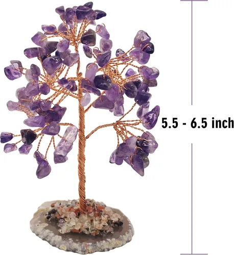 Miniatura 5 de Mina Heal Árbol bonsái de cristales curativos para decoración del hogar, decoración de habitación y escritorio de oficina, regalos espirituales