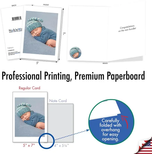 Miniatura 4 de The Best Card Company, Blissful Little Ones - Tarjeta de felicitación para bebé con sobre (4.63 x 6.75 pulgadas), color azul, para niño recién