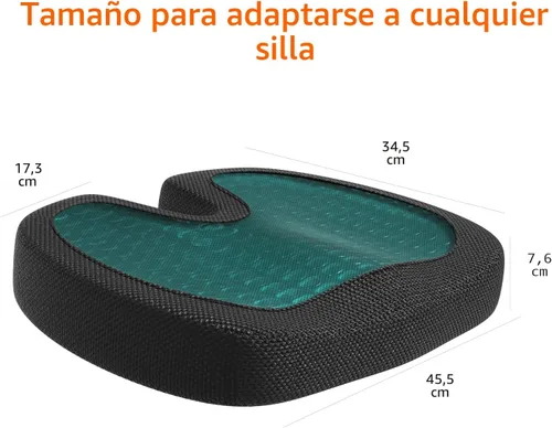 Miniatura 6 de Amazon Basics Cómodo cojín de asiento para sillas de oficina, espuma viscoelástica mejorada de gel, color negro