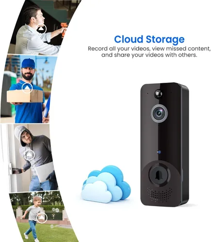 Miniatura 7 de Cámara de timbre de video inteligente con timbre, detección humana AI, audio de 2 vías, vista en vivo HD, solo red 2.4G