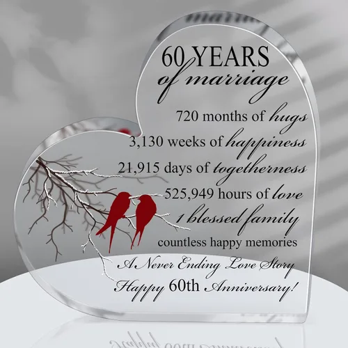 Miniatura 12 de Qunclay Regalo de 10 años de matrimonio Recuerdo de aniversario de boda Corazón Recuerdo de matrimonio Decoración Regalo para pareja padres mujeres