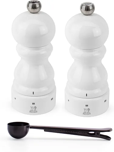 Miniatura 4 de Peugeot Paris u'Select - Juego de molinillo de sal y pimienta manual de 6 ajustes con cuchara de especias de acero inoxidable negro, fabricado