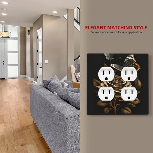 Miniatura 563 de Placa Decorativa de Pared de Granja Rústica con Cuerno de Madera para Puerta de Granero 1 Banda Duplex Cubiertas de Toma Eléctrica Soltera
