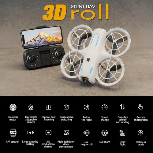 Miniatura 2 de dron con cámara 4K para principiantes adultos, cuadricóptero RC con retención de altitud, despegue/aterrizaje con una tecla, seguimiento automático