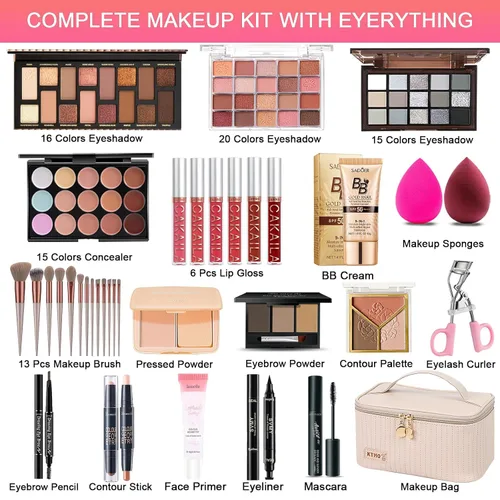 Miniatura 2 de Kit de maquillaje todo en uno, kit de maquillaje para mujeres, kit completo de regalo de maquillaje de viaje para mujeres, adolescentes y niñas