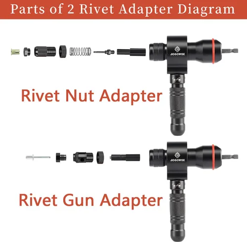 Miniatura 4 de Adaptador de pistola de remache inalámbrico y adaptador de tuerca de remache 2 en 1, kit de accesorios para herramientas de taladro eléctrico