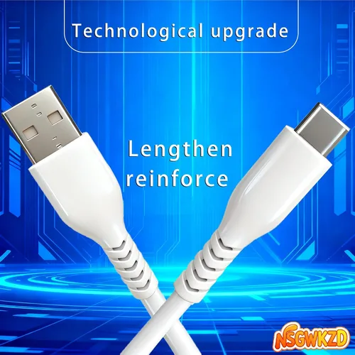 Miniatura 5 de Cable USB C blanco de 10 pies de largo, cable de carga rápida de 60 W, carga universal y sincronización de datos para dispositivo tipo C