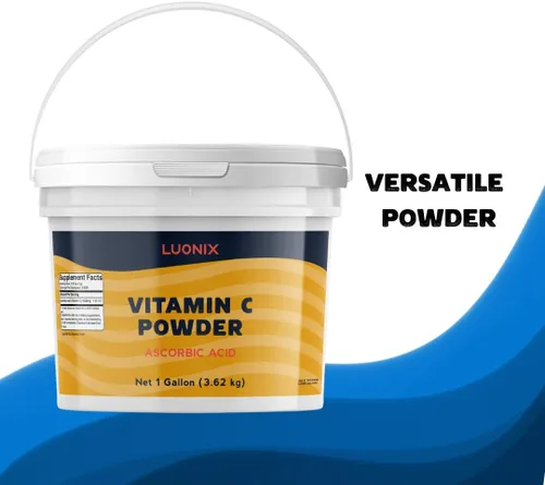 Miniatura 4 de Luonix Vitamina C en polvo, cubo de 1 galón, ácido ascórbico, suplemento