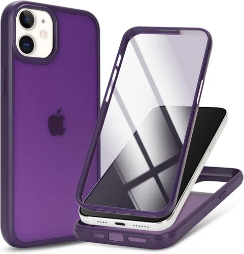 Miniatura 12 de Funda para iPhone 13 mini con protector de pantalla integrado y protección de cuerpo completo, para Apple iPhone 13 Mini, fundas para hombres, Rojo