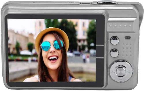 Miniatura 12 de Cámara digital, cámaras 4K para fotografía, cámara compacta con zoom digital 8X, pantalla grande 2.7, cámara de vlogging 4K para fotografía de Rosado
