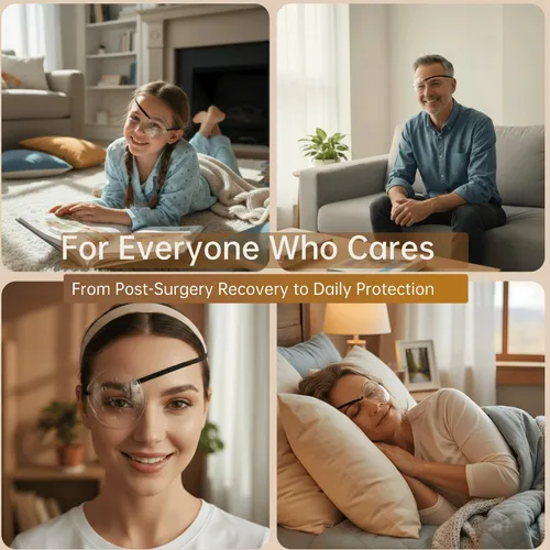 Miniatura 3 de Protector ocular para cirugía de cataratas, paquete de 2 parches médicos con correa ajustable para la cabeza para dormir después de cataratas