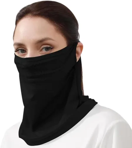 Protector facial unisex UV multiusos protector para el cuello, polaina elástica para la cara con bucles para las orejas