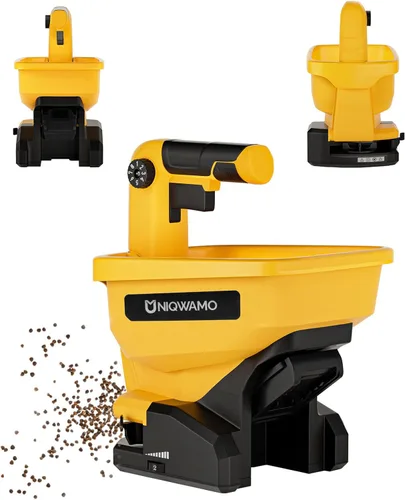 Uniqwamo Esparcidor de Potencia Portátil Compatible con Batería Dewalt de Iones de Litio de 20V/60V, Disponible Durante Todo el Año, Semillas de