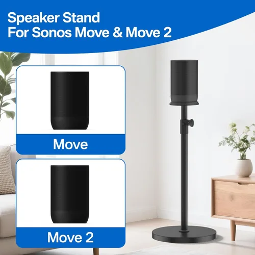 Miniatura 2 de Soporte de altavoz de altura ajustable para Sonos Move, soporte de suelo resistente para Sonos Move & Move 2 con diseño de cable de alimentación