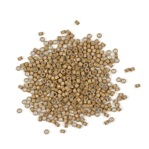 Miniatura 7 de 200 cuentas de oropel forradas de silicona de 0.157 in para extensiones de cabello (negro)