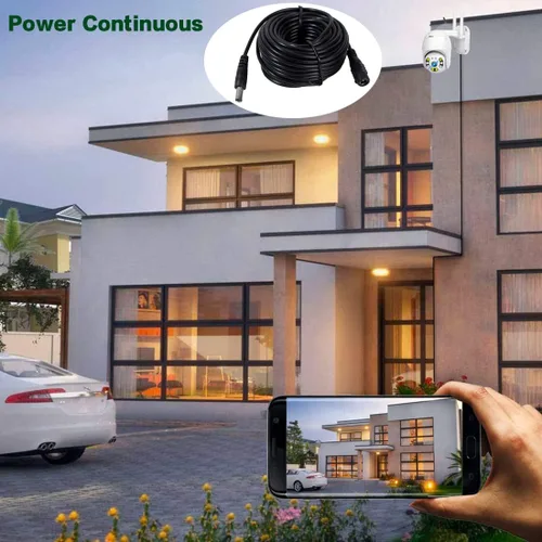 Miniatura 7 de Dc 12v CCTV Cable de extensión de alimentación 0.083x0.217 in para cámara de seguridad CCTV WiFi cámara de vigilancia IP NVR Dvr tira LED enrutador
