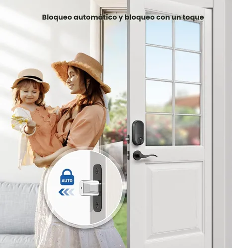 Miniatura 3 de Veise RZ07 Cerradura inteligente de huellas dactilares, cerraduras inteligentes 7 en 1 para puerta delantera, cerradura de puerta de entrada sin