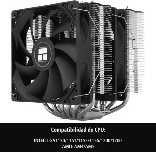 Miniatura 3 de Enfriador de CPU Thermalright Peerless Assassin 120 SE, 6 tubos de calor tecnología AGHP, ventiladores PWM duales de 120 mm, velocidad de 1550 RPM