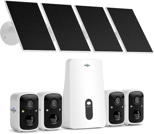 Miniatura 12 de Hiseeu Cámaras de seguridad inalámbricas para exteriores, kit de 2 cámaras, ampliable a 10CH, sin tarifa mensual, alimentado por energía solar, Kit
