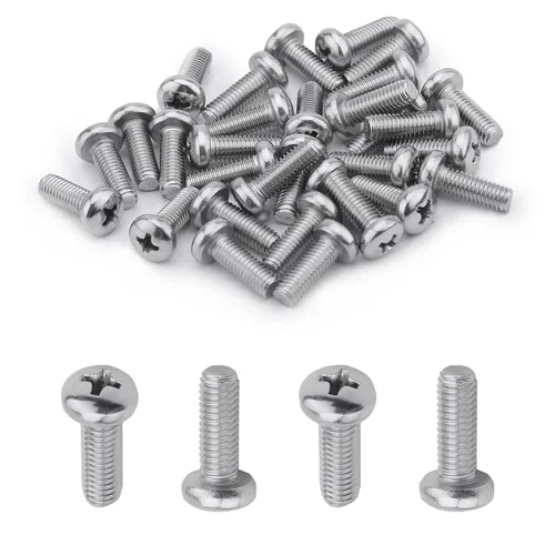 Miniatura 40 de MroMax 5 tornillos de máquina Phillips de cabeza plana M8 x 0.984 in, acero inoxidable 304 18-8, rosca completa, tornillos de cabeza cruzada gris