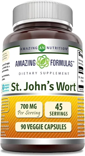Miniatura 8 de Amazing Formulas - Suplemento de hierba de San Juan (extracto de Hypericum Perforatum) 700 mg por porción, cápsulas vegetarianas, sin gluten, sin