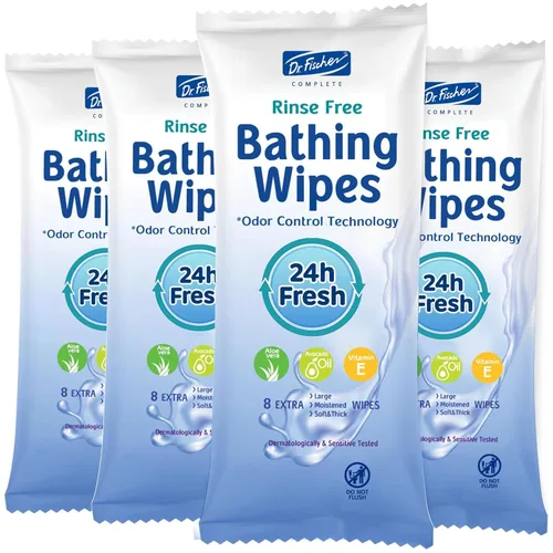 Toallitas de baño XL de 9 x 9 pulgadas para adultos, sin enjuague, paño grueso y refrescante con aloe vera para camping, viajes, gimnasio y cuidado,