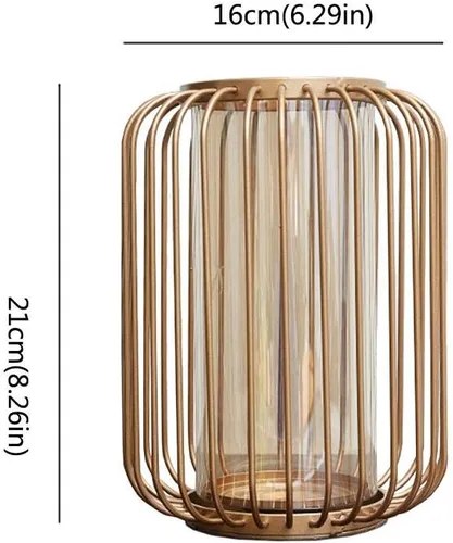 Miniatura 2 de Florero de metal, adorno para sala de estar, arreglo floral, mueble de TV, entrada, mesa de comedor, flores secas, florero de arreglo floral