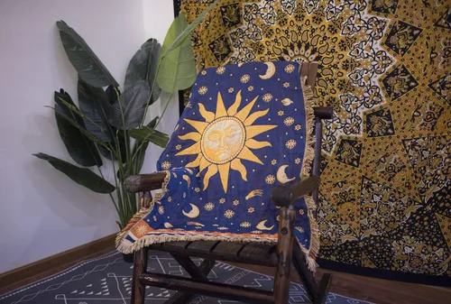 Miniatura 3 de Erke Funda de cojín con estrellas de sol y luna de 35 x 60 pulgadas para sofá, sofá biplaza, silla, decoración de muebles, decoración de habitación