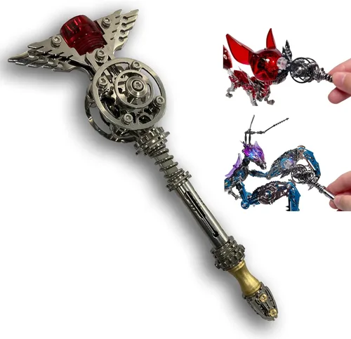 Miniatura 6 de Metalkitor Rompecabezas de metal 3D para adultos, kit de modelo ajustable de zorro grande, adorno steampunk para bricolaje, manualidades de montaje