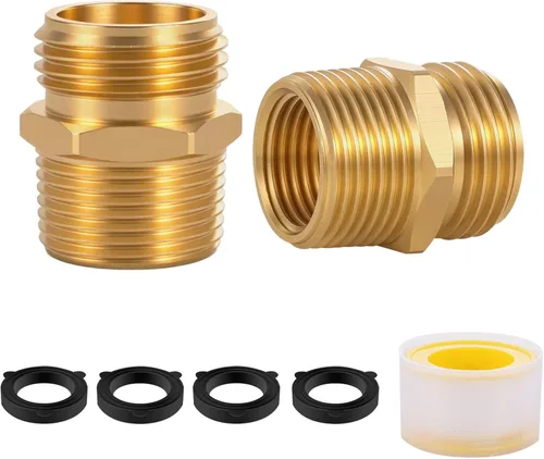 Miniatura 10 de Ceaeso Conector NPT macho de 1 pulgada a macho GHT de 3/4 pulgadas, adaptador de manguera de jardín de latón macizo, manguera de jardín de latón
