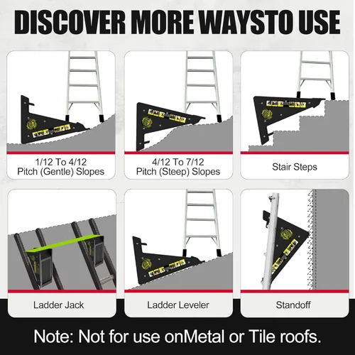 Miniatura 6 de Nivelador de escalera de plataforma estable, niveladores de escalera para escaleras de extensión con almacenamiento para superficies irregulares