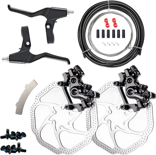 Farbetter Kit de freno de disco mecánico para bicicleta, incluye pinza delantera y trasera, cables de frenos, palancas de freno, rotor de 6.299 in,