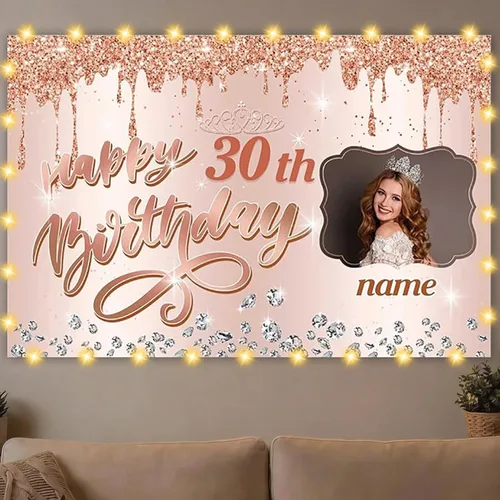 Miniatura 40 de Dicodes Decoraciones de cumpleaños de unicornio personalizadas para niñas, pancarta de cumpleaños de unicornio, decoración de cumpleaños de princesa