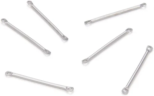 Miniatura 8 de Adabele - 200 piezas de latón crudo con 2 agujeros de barra de 0.59 pulgadas (0.591 in), conector geométrico fino sin placa/sin recubrimiento