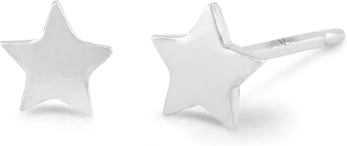 Miniatura 2 de Boma Pendientes de plata de ley con diseño de estrella, Plata de ley