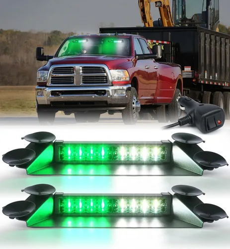 Miniatura 10 de LUMENIX Barras de Luces Estroboscópicas LED de Emergencia para Salpicadero de Aluminio, Advertencia de Seguridad para Parabrisas Delantero