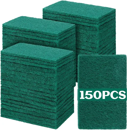 Miniatura 11 de Hoolerry 100 piezas de almohadillas resistentes para fregar que no rayan, almohadillas de limpieza domésticas para limpiar, estropajo reutilizable
