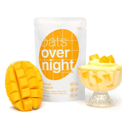 Miniatura 7 de Oats Overnight Crema de mango - Avena durante la noche con 0.71 oz de proteína, batido de proteína de desayuno alto en fibra, avena sin gluten