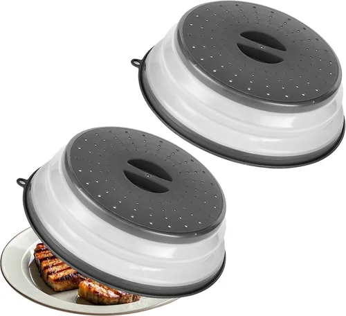 Miniatura 10 de VEVOR Cubierta y tapete para salpicaduras de microondas, tapa plegable de microondas de 10.8 pulgadas para alimentos, silicona resistente al calor
