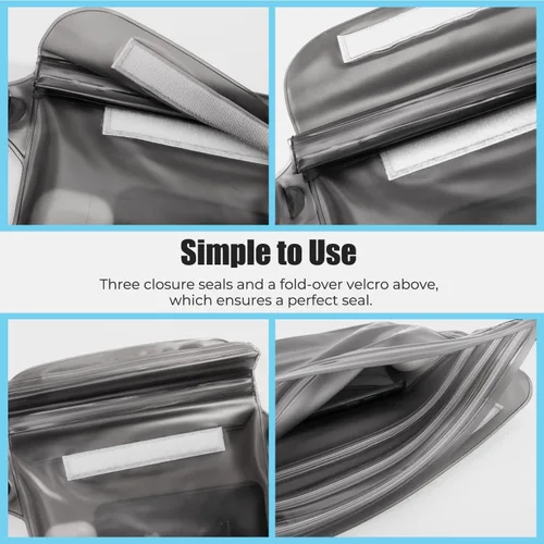 Miniatura 4 de ECHTPower Paquete de 2 bolsas impermeables, riñonera impermeable, bolsa seca impermeable con correa ajustable para la cintura para playa, natación