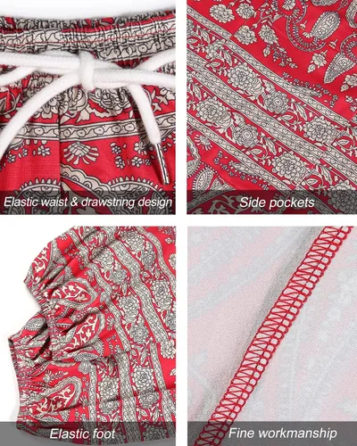 Miniatura 8 de QIANXIZHAN Pantalones de harén para mujer, pantalones hippie palazzo, pantalones bohemios, ropa de yoga con bolsillos