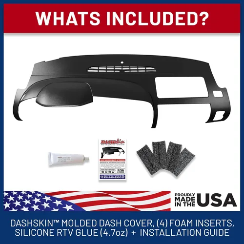 Miniatura 3 de DashSkin Cubierta Tapa de Tablero Moldeada de Una Pieza Compatible con Silverado Sierra 2007-2013 con Tableros de Doble Guantera en Negro Ébano