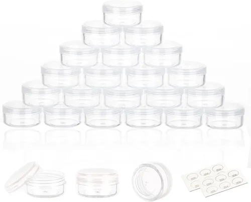Miniatura 18 de Contenedores de muestra de 0.11 onzas con tapas, 200 frascos de muestra pequeños, recipientes de cosméticos de maquillaje de 0.11 onzas líquidas