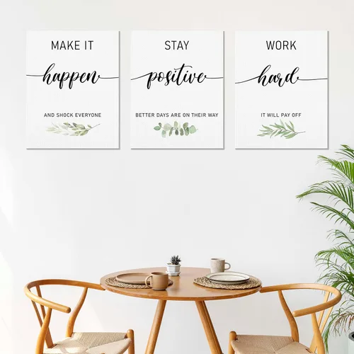 Miniatura 3 de KEUSPI Lienzo decorativo con frases inspiradoras motivacionales para la oficina y el lugar de trabajo, juego de 3, 14 x 11 pulgadas, regalos
