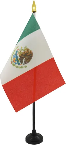 Miniatura 14 de Venezuela Old 7 estrellas con brazos Bandera de mesa 4'' x 6'' - Antigua bandera venezolana de escritorio 5.9 x 3.9 in - tapa de lanza dorada - AZ