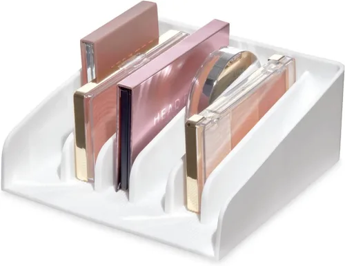 iDesign The Sarah Tanno Collection - Paleta de maquillaje de silicona y organizador de cosméticos, color blanco