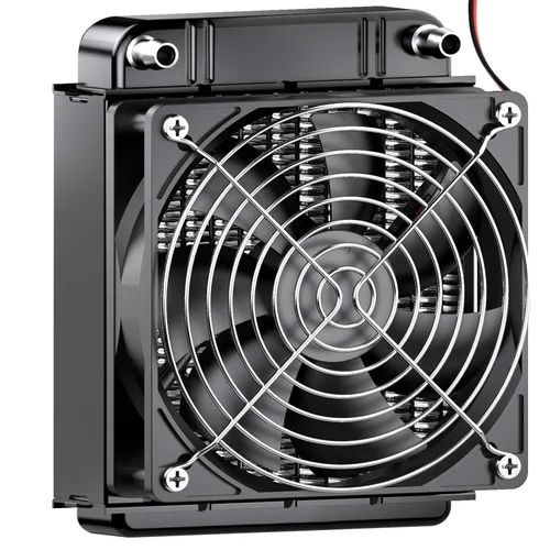 Miniatura 6 de Clyxgs Radiador de Refrigeración por Agua, Radiador de Intercambio de Calor de Aluminio de 12 Tubos con Ventilador para Sistema de Refrigeración por