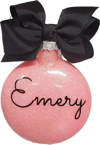 Miniatura 25 de Adorno de Navidad personalizado relleno de purpurina hecho a medida, regalo ideal para fiesta de intercambio de regalos de oficina (Aqua)